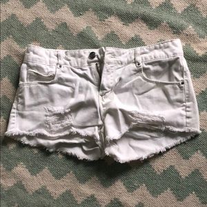 Zara White Denim Shorts
